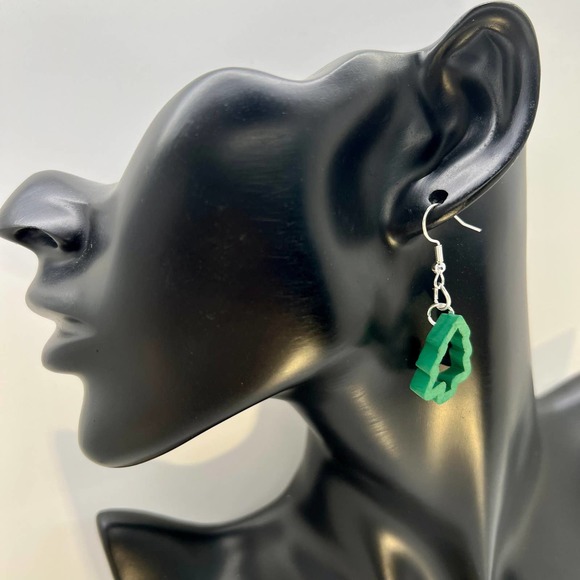 Christmas Tree Earrings - Cookie Cutter Earrings - Dangle Earrings - Picture 7 of 8